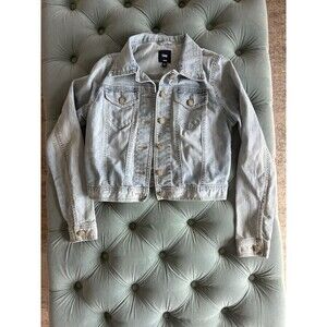 Gap Denim Jacket Womens Light Wash Denim Trucker Jacket Buttons Faded Small S